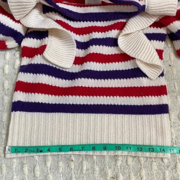 {Philosophy di Lorenzo Seraphini} Striped Ruffle Cashmere Sweater - Picture 16 of 16